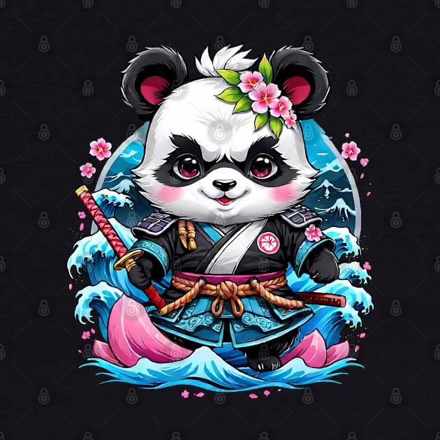 Japanese Samurai Panda Tattoo, Kawaii Ninja Panda by TaevasDesign